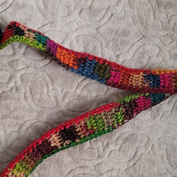 Multicolor raphia crossbody bag Medium - Picture 8 of 12